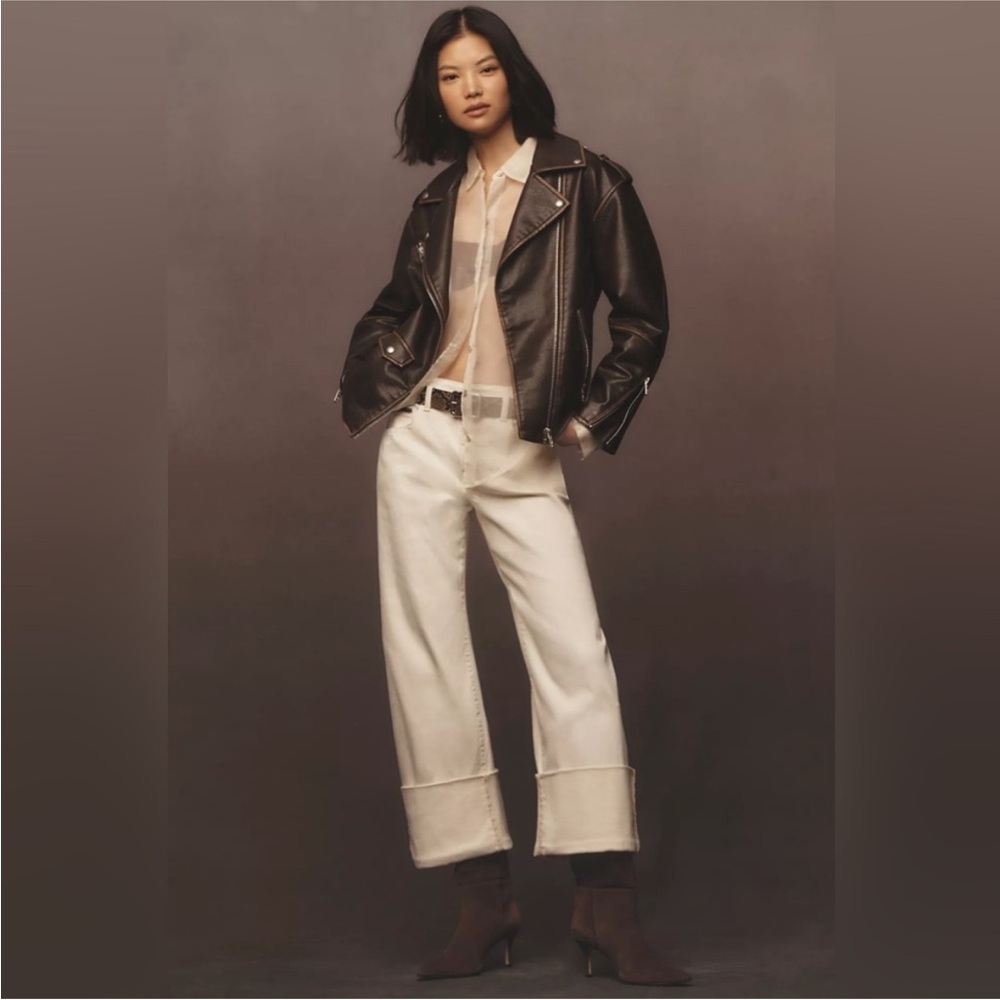 Anthro Pilcro The Sport Cuff Wide Leg Jeans Size 32
